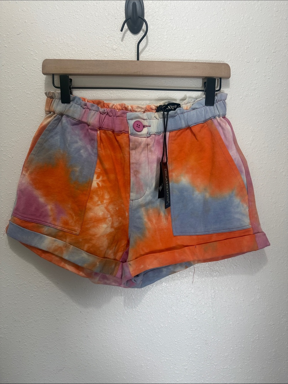 Tie-Dye Drawstring Women’s Shorts - Multi-Color, Size S